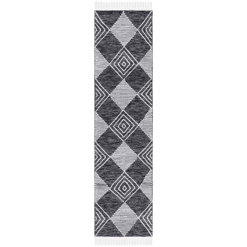 Tapis géométrique à tissage plat Abbie-Gayle, Tapis de couloir 2 pi 3 po x 9 pi