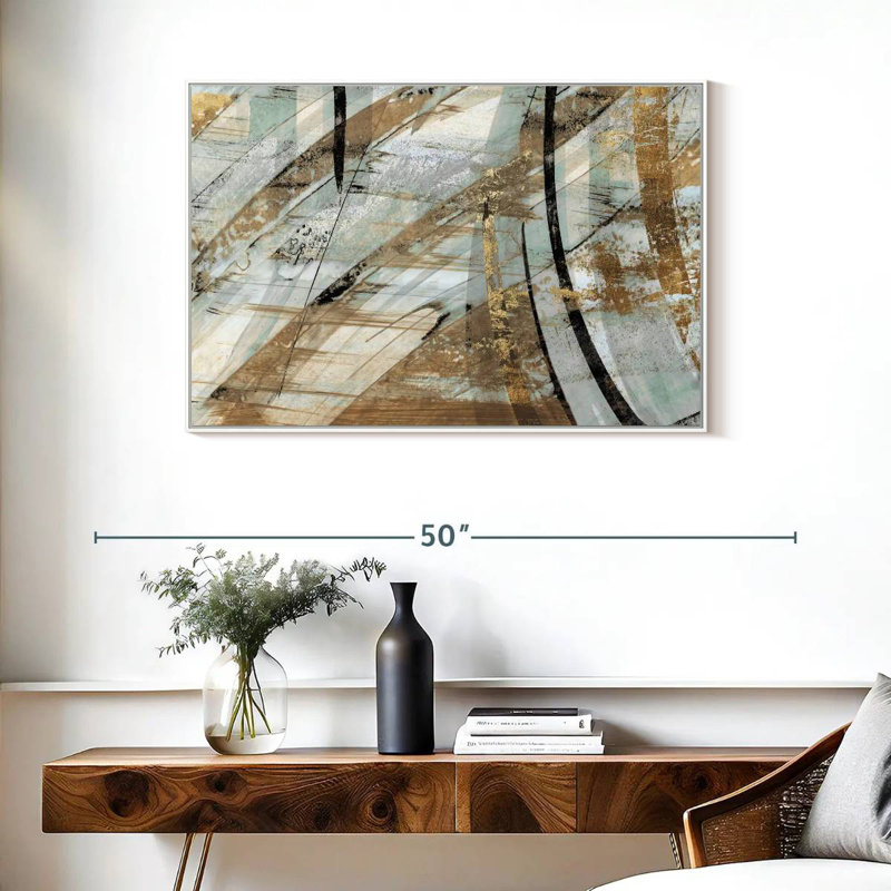 Fiorella rythmique, Cadre flottant blanc, 37 po x 25 po