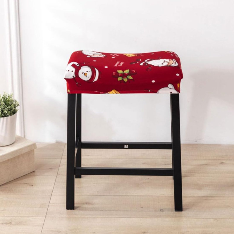 Bar Stool Cover Rectangle Set Of 4 Printed Stretch Counter Height Bar Stools Slipcovers Saddle Stool Slipcover Bench Seat Protector Backless Bar Stools Covers For Kitchen Counter