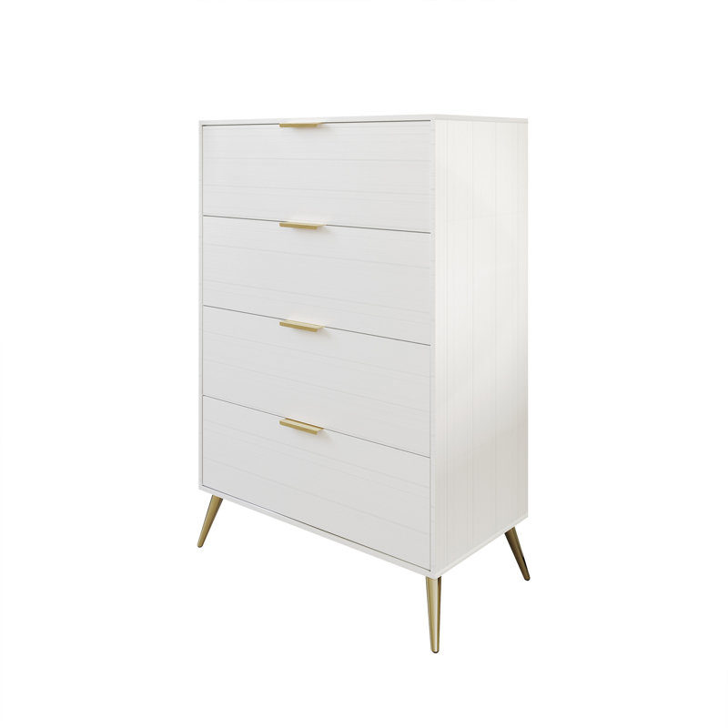 Rafiat 29.72'' W 4 - Drawer Dresser, White