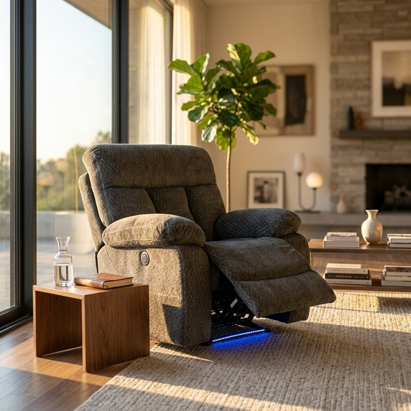 Fauteuil inclinable gris en cachemire