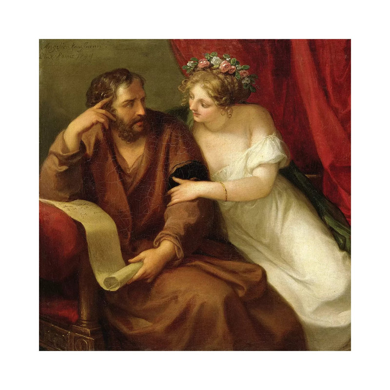 Phryne Seducing the Philosopher Xenokrates 1 Piece Wrapped Canvas Painting, 45.72cm H x 45.72cm W x 1.91cm D