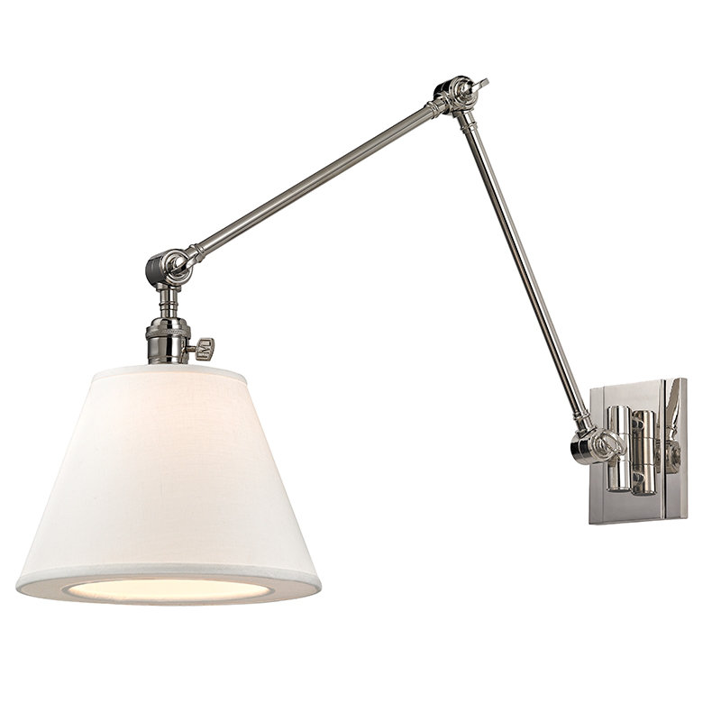 Hillsdale Armed Sconce, Polished Nickel