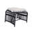 3 Pieces Wicker Outdoor Patio Furniture Set With Lounge Chair, Balcony Chairs Table Set With Cushions, Ottoman, Patio Conversation Sets For Garden ,Deck,And Porch, Black & -866122694