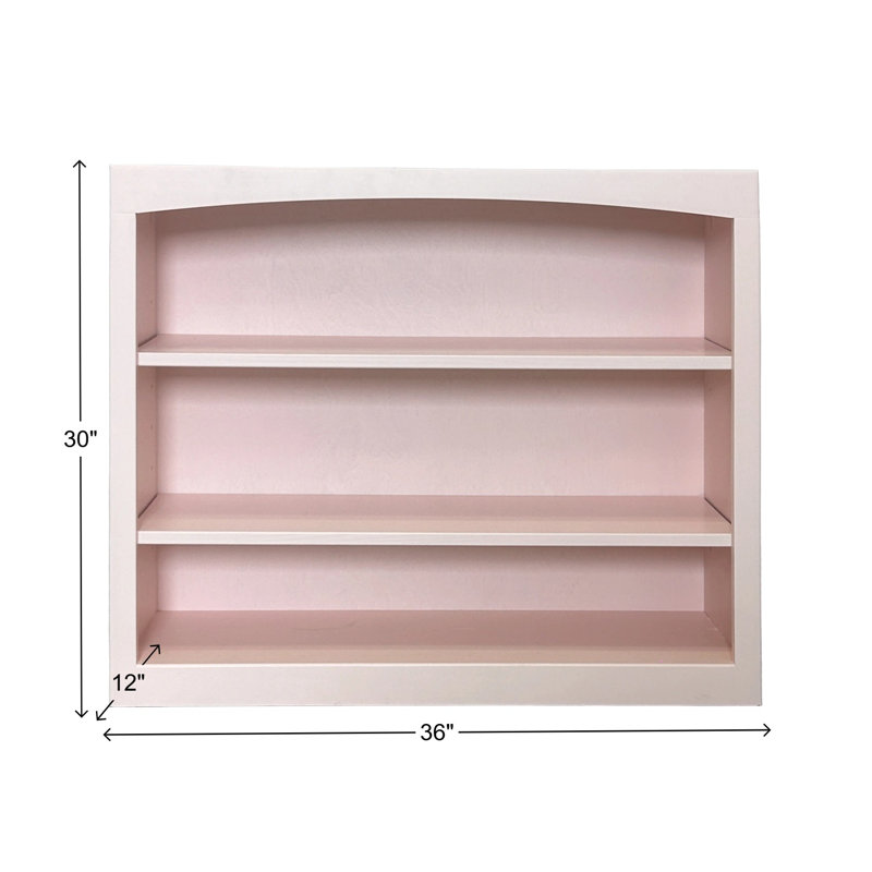Bibliothèque classique Ossy, Rosé, (3 tablettes) H 30 po x l 36 po x P 12 po