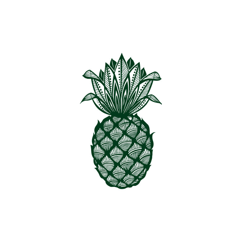 Décalcomanie murale fruits de pin ananas Barringer, Vert
