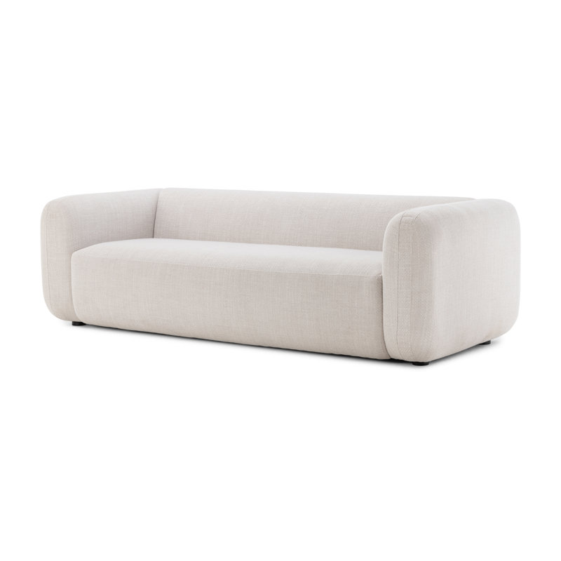 Gibson Wheat 96'' Polyester Blend Tuxedo Arm Sofa