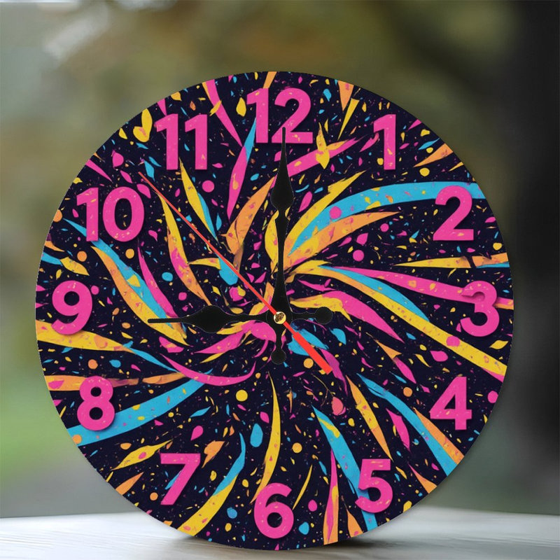 Horloge avec chiffres et tourbillons