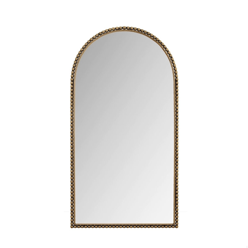 Miroir pleine longueur en fer avec pieds de soutien, Or