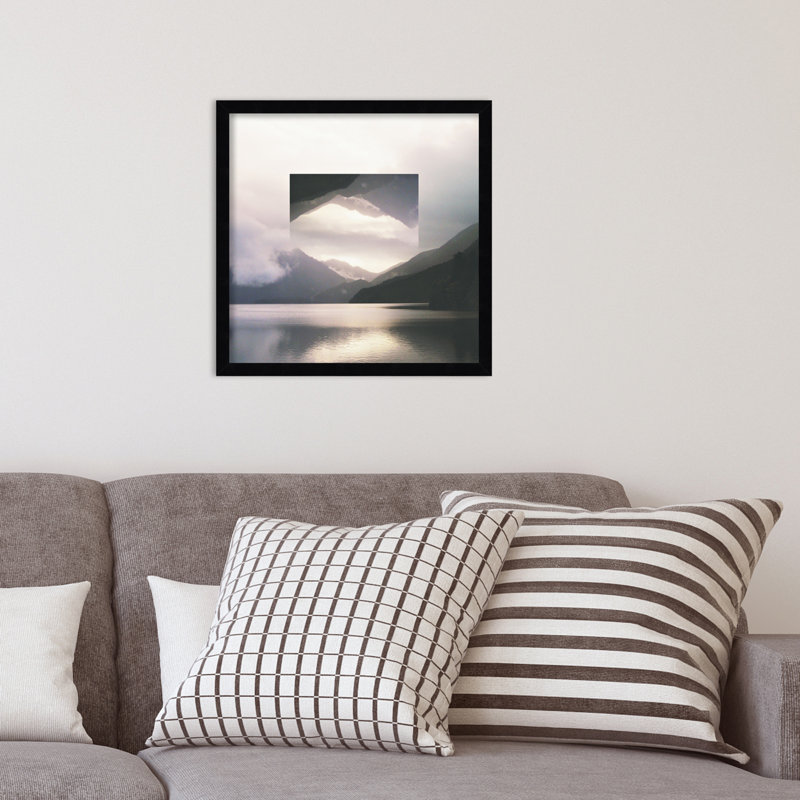 Reflected Landscape by Laura Marshall, Black, 17" H x 17" W x 1" D