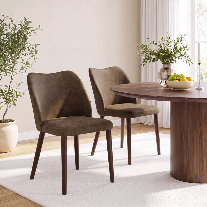 Petites chaises de salle à manger rembourrées en bois massif - Courbe ergonomique et rembourrage moelleux pour espaces multiples