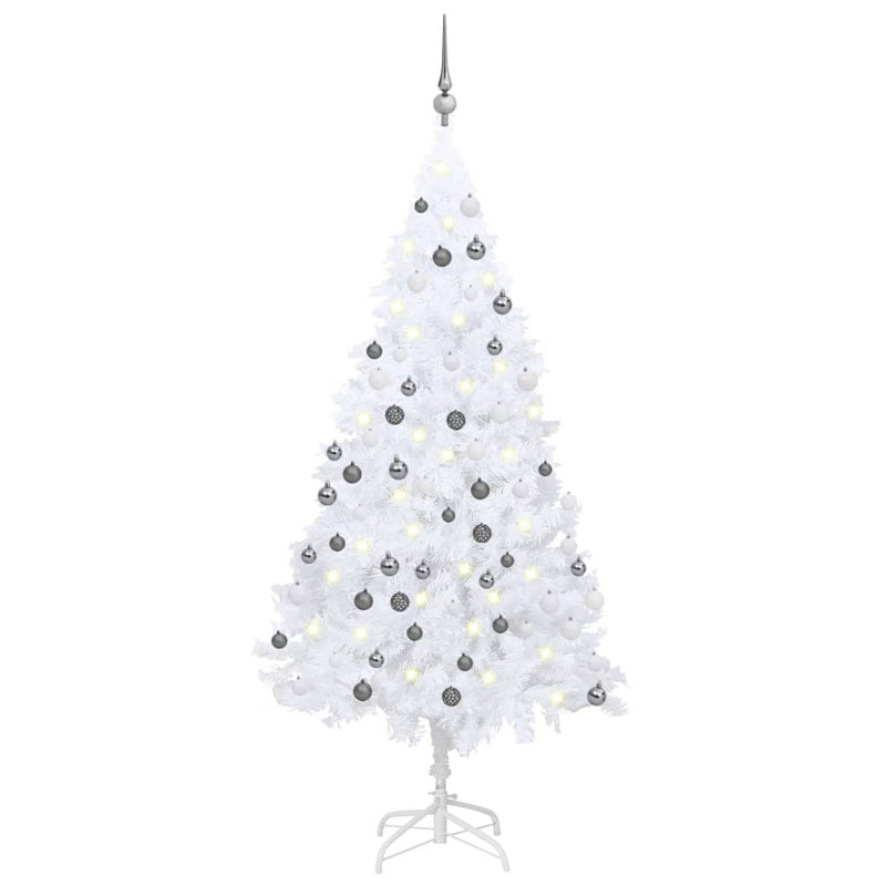 Artificial Christmas Tree with LEDs&Ball Set, 5.91ft H