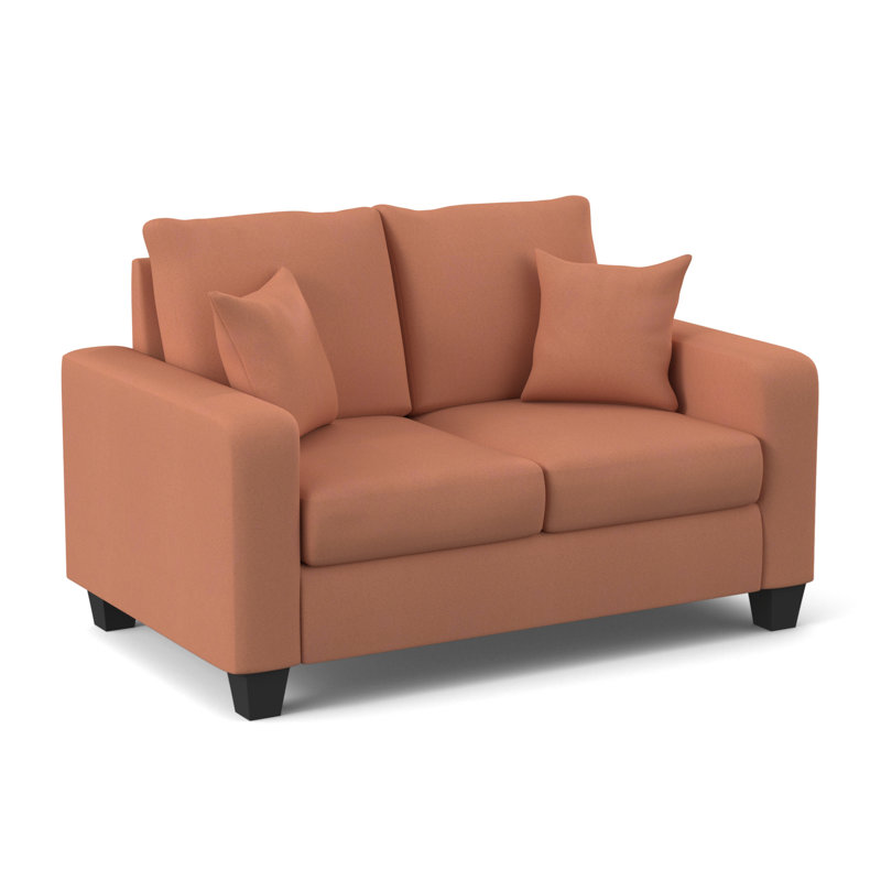 Dorothea  Upholstered 59.5'' Loveseat, Bulldozer Tangerine