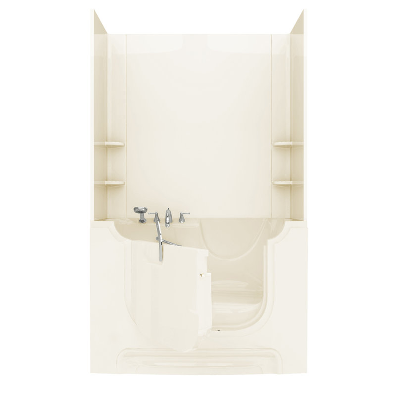 HandiTub 60" x 30" Walk in Soaking Bathtub, Biscuit, Right