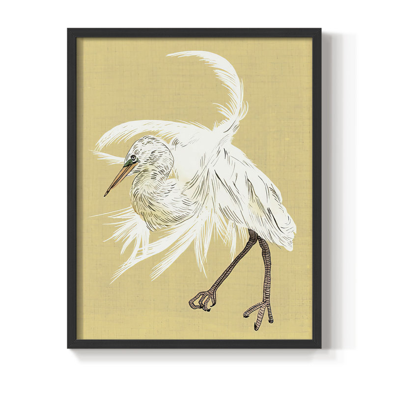 Heron Plumage VI, reproduction encadrée - bois massif, Noir, H 14 po x l 11 po