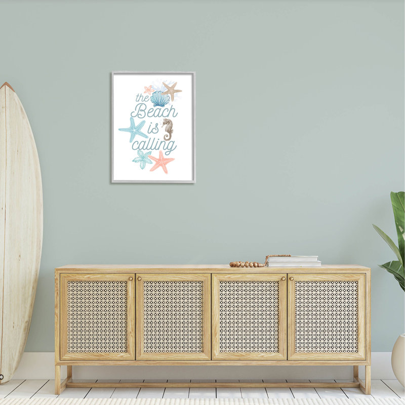 «Beach Is Calling Divers Sea Life», estampe numérique par Lanie Loreth, H 30 po x l 24 po x P 1,5 po
