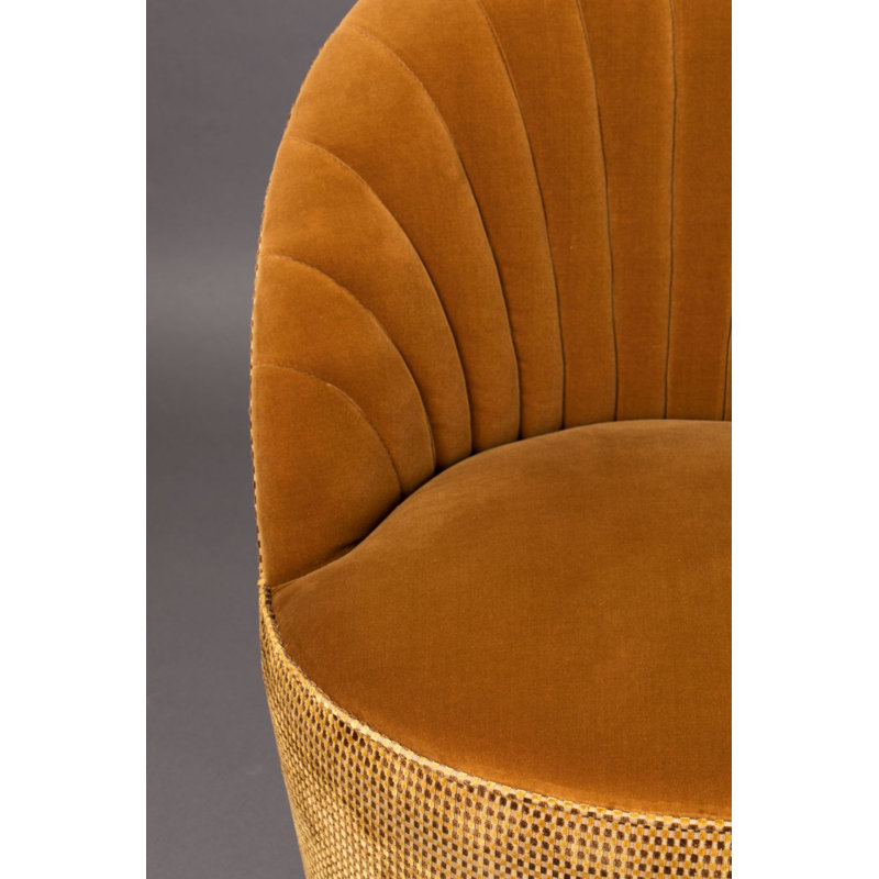 Madison Swivel Lounge Chair, Yellow Polyester Blend