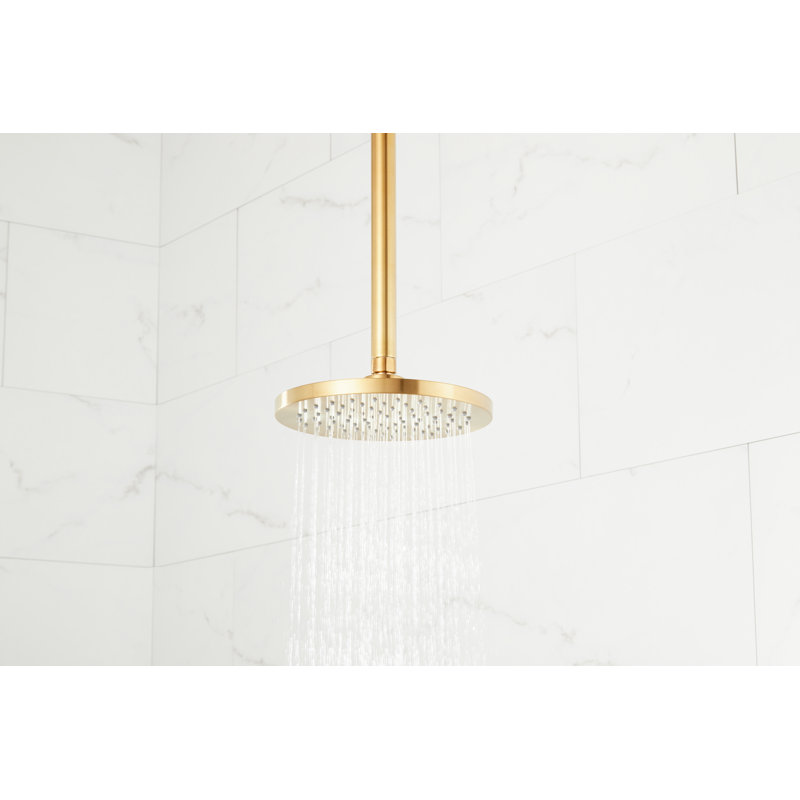 12" Round Ceiling-Mount Shower Arm, Brushed Gold