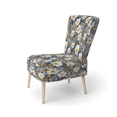 Chaise d'appoint rembourrée Watercolor Whimsy White Serenaded Gardens I