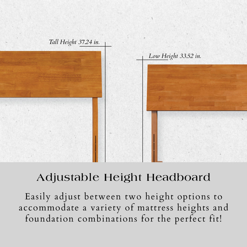  Bradford Wood Adjustable Panel Headboard, Full, Light Toffee