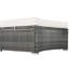 Ensemble de canapé modulaire circulaire pour l'extérieur - Structure en rotin et fer PE, table basse en verre trempé, 6 coussins amovibles