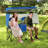 Double Beach Chair with Adjustable Canopy Oversized Folding Camping Chair Navy-1200060631