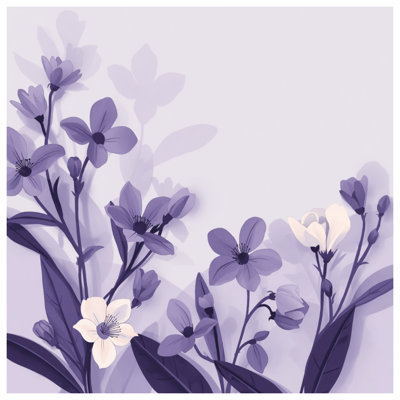 Purple Floral Illustration Comforter