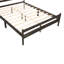 Grand lit plateforme traditionnel en bois de pin avec tête de lit, pied de lit et espace de rangement sous le lit-133235645-129518319