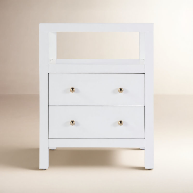 Nora 2-Drawer Nightstand, Smooth White