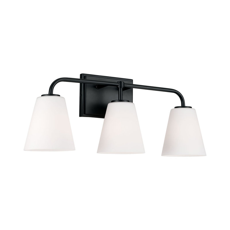 Éclairage pour meuble-lavabo à 3 lumières à intensité variable Misty, Noir mat