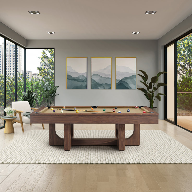 Rowan 8' Contemporary Pool Table in Light Walnut- Professional Delivery & Installation Included ($1,000+ Value)