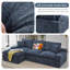 Canapé modulaire en L en chenille Boneless-1435157146