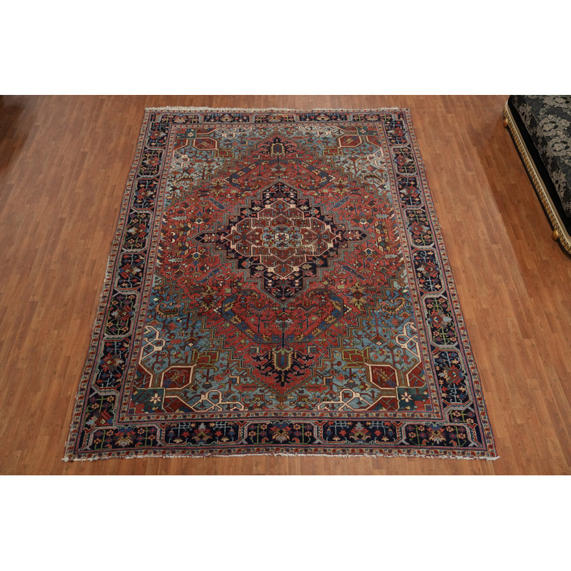 Tapis traditionnel à teinture végétale pré-1900 10 x 13