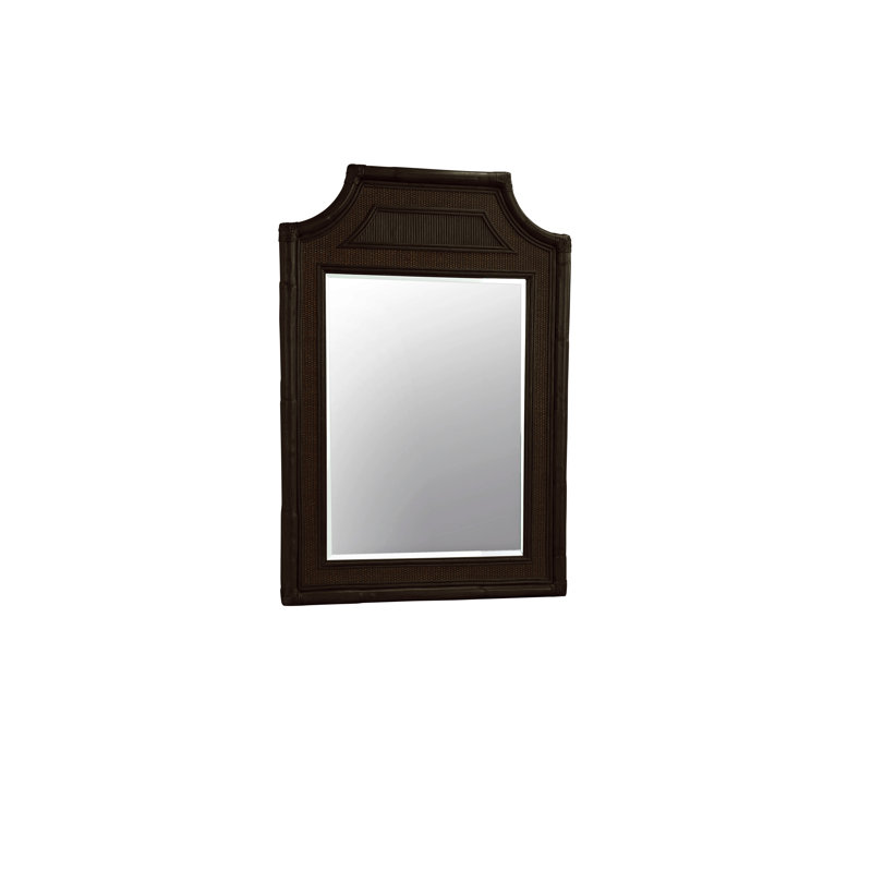 Summer Retreat Flat Rattan Beveled Mirror, Coffee