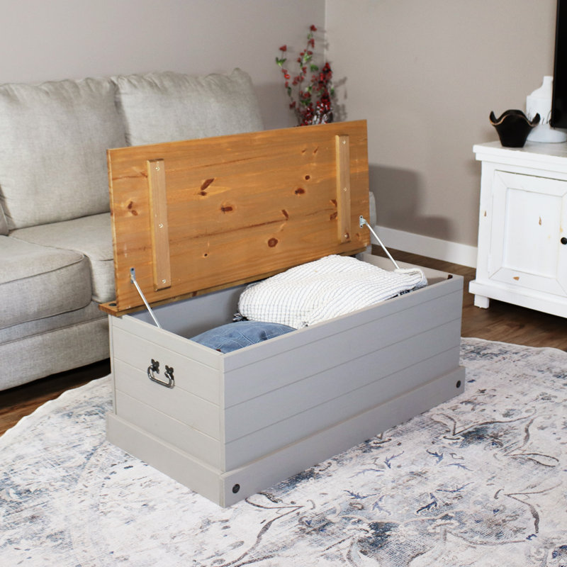 Banc de rangement intérieur rectangulaire Chanab, Gris