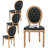 French Style Vintage Solid Wood Upholstered Dining Chair Set-1367719052-1357781861