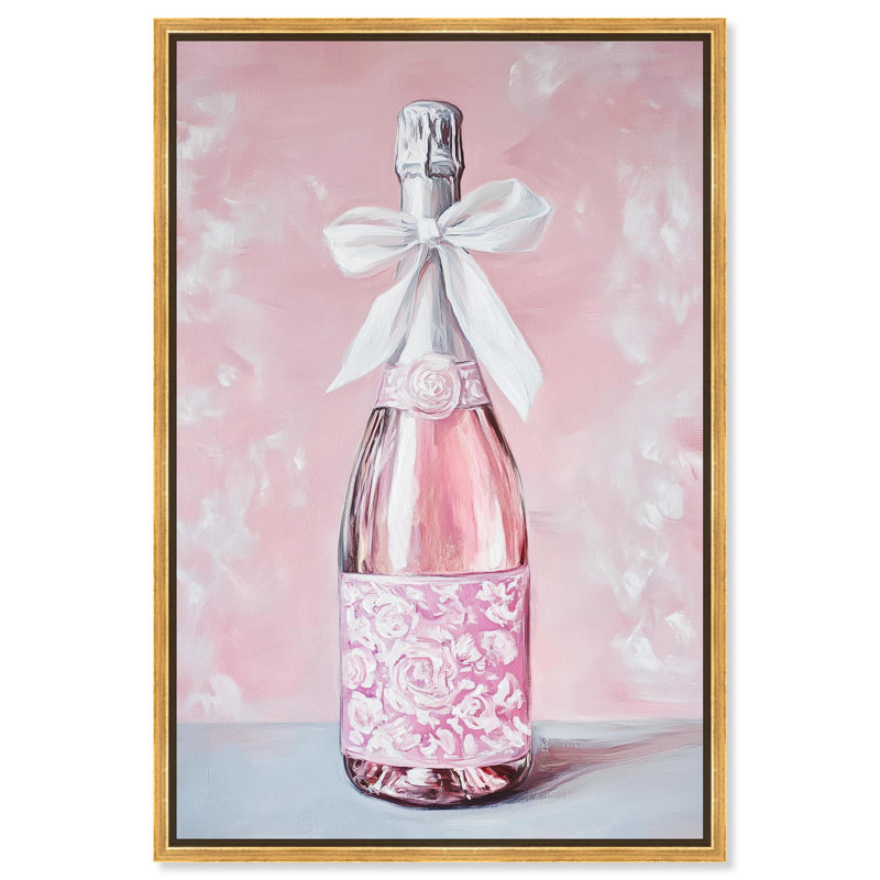 Soft Rose Champagne, reproduction de mode sur toile par , H 25 po x l 17 po, Cadre flottant doré