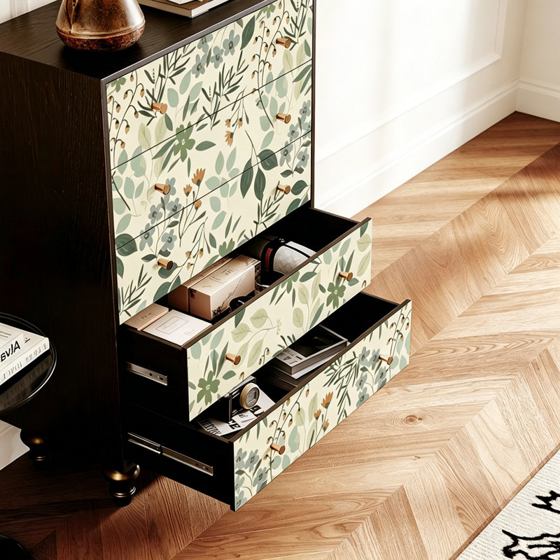 Commode 5 tiroirs Vintage Green