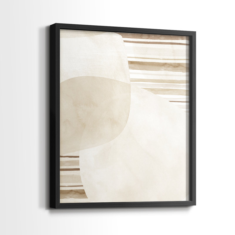 Sphères et rayures II, reproduction encadrée - bois massif, H 21 po x l 17 po, Noir, noir, noir, noir