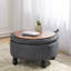Acosta 70cm Wide Tufted Round Solid Colour Cocktail Ottoman with Storage-979982191