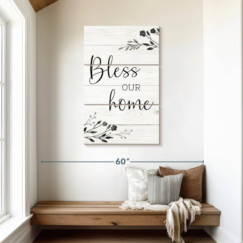 Plaque murale Kema Bless Our Home, H 45 po x l 28 po