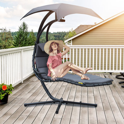 Chaise longue flottante grise pour véranda