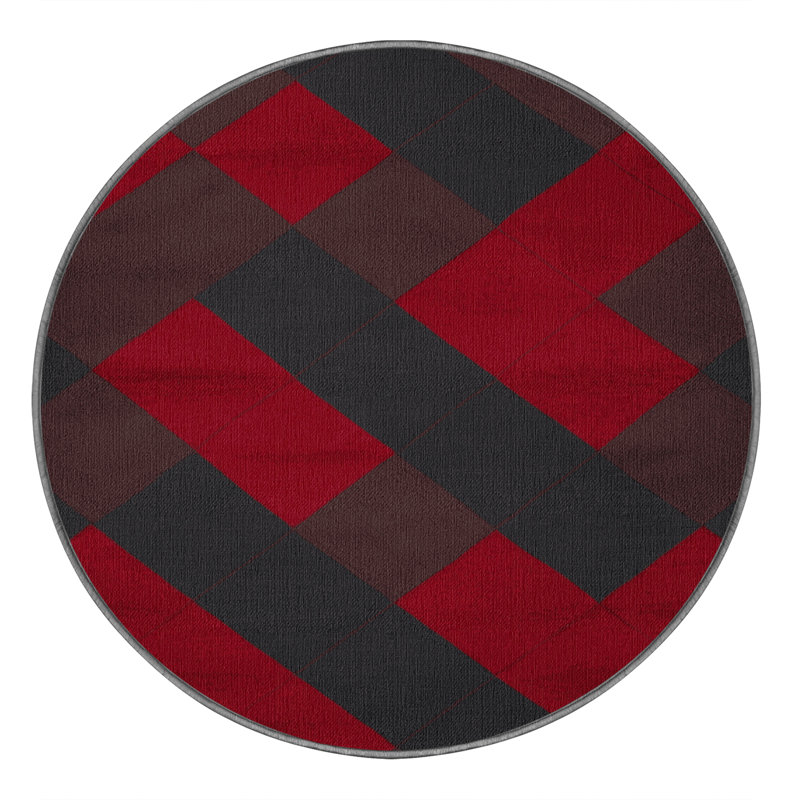 Tapis mauve lavable à la machine, Rond 3 pi