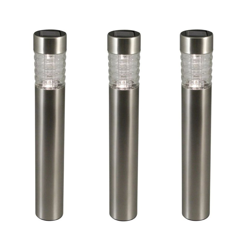 Luxform Solar LED Garden Post Lights Tacoma Silver