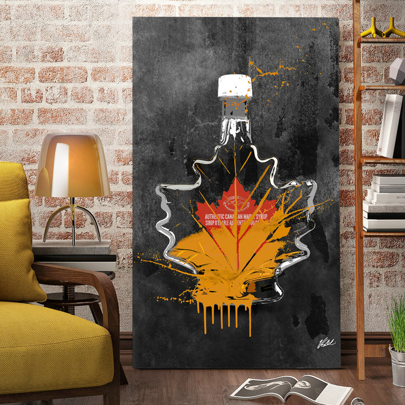 Impression sur toile tendue de sirop d’érable, H 48 po x l 28 po x P 1,5 po