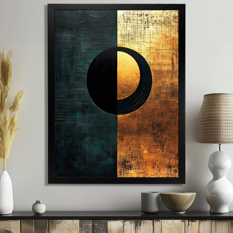 Mischari - Abstract Wall Art Living Room, Noir, H 20 po x l 12 po, Reproduction encadrée d'une seule photo