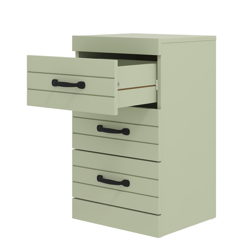 Allington 3 Drawer Bedside Table, Sage Green