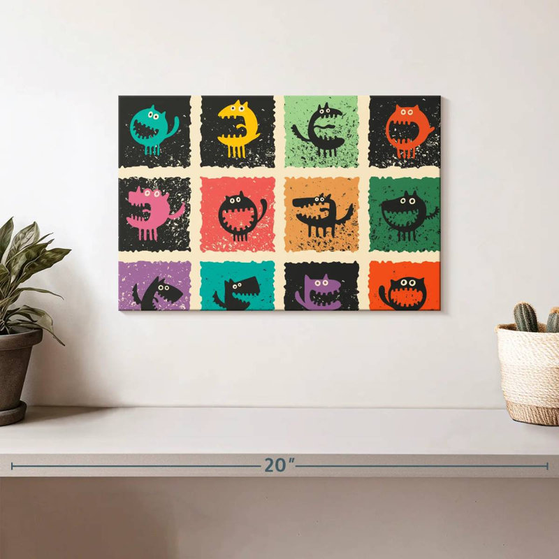 Funny Cartoon Monsters, 8" H x 12" W