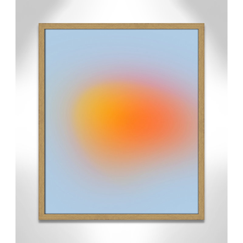 " Neon Orange Glow " by My Mind, Natural Slim Unmatted Picture Framed, 25.5" H x 21.5" W x 1.25" D  