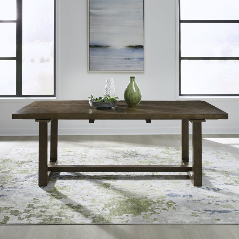 Ensemble de table à manger à tréteaux de 5 pièces, Ensemble de cinq pièces : table, quatre chaises